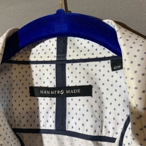 Hammer Made Button Down Dress Shirt Black Dots - Picture 3 of 10